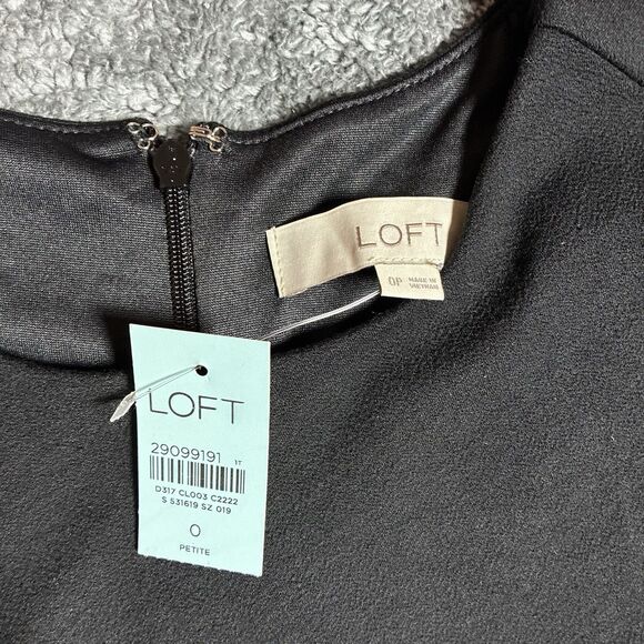 Ann Taylor Loft Women Cap Sleeve Ruffled Flounce Dress NWT $ 80 Size 0 Petite - Picture 3 of 5